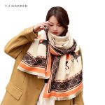 T.J.HARREN蒂捷海伦 TJ8827秋冬围巾D款（加厚）礼盒版