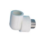 米朗 ppr水管配件管材管件白色环保管件外牙弯头90°20*1/2白色10个起售