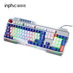 英菲克（INPHIC） K9 游戏单键盘 机甲配色 【白蓝机甲+炫酷灯效+金属面板】