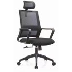 天坛 T21240W057办公室职员椅子靠背电脑椅子人体工学旋转椅全黑色网带头枕