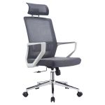 镁狄轩 电脑椅办公培训椅子职员网布老板靠背转椅 专利款 白框纯棉 A906K