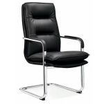 镁狄轩 办公椅 老板办公会议舒适久坐弓形椅 黑牛皮 D262
