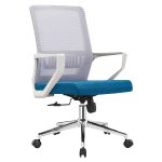 镁狄轩 电脑椅办公培训椅子职员网布老板靠背转椅 专利款 白框纯棉 B906K