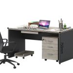 欧时升 员工办公桌电脑桌1.4米单人位含柜椅 LR-ST-648