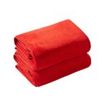 兰诗（LAUTEE） 加厚纤维毛巾定制毛巾吸水巾大红色35*75cm5条装 DA1078