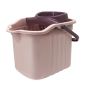 兰诗（LAUTEE）加厚款带轮拖把桶 挤水拧干墩布桶清洁桶 粉色拖把桶 FH-2001