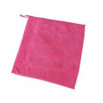 兰诗（LAUTEE） 清洁方巾挂钩超细纤维毛巾清洁手帕粉红色30*30cm10条装 DA1080
