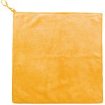 兰诗（LAUTEE） 清洁方巾挂钩超细纤维毛巾清洁手帕橙黄色30*30cm10条装 DA1080