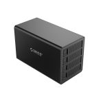 奥睿科（ORICO）硬盘柜磁盘RAID阵列USB3.0 2.5/3.5英寸固态机械电脑外接硬盘盒存储柜全铝四盘位3549RU3 黑