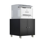 洛港 钢制移动大型打印机柜底座复印机工作台活动柜 600 黑色 600*600*600mm
