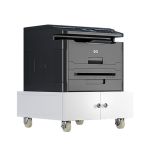 洛港 钢制移动大型打印机柜底座复印机工作台活动柜 260高 白色 600*600*260mm