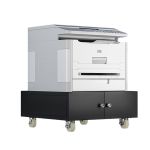洛港 钢制移动大型打印机柜底座复印机工作台活动柜 260高 黑色 600*600*260mm