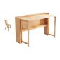 洛港 多功能实木餐桌可折叠伸缩书桌小户型家用办公桌简易方桌靠墙桌子 1230*580*750MM