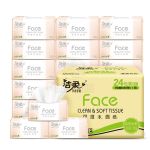 洁柔（Face）抽纸 柔韧3层110抽面巾纸*24包 粉Face (可湿水面纸 330张每包)