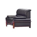 国景 G-U0S020EHE-1 单人位沙发 西皮  胡桃色+黑色  1100*900*900mm