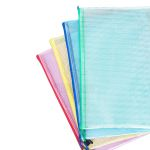 得印（befon） 10只A5防水网格拉链袋彩色软质拉边袋办公文件袋资料袋收纳袋4色混装办公用品6664