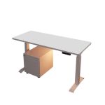 洛港 小户型电动升降书桌电脑桌家用台式办公桌简约1米白色桌子 1000*600*710MM