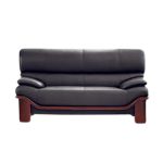 国景 G-U0S020AHE-2 两人位沙发 牛皮  胡桃色+黑色  1520*900*900mm