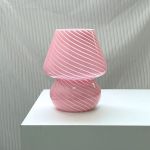 曦特莱 蘑菇台灯JN-2025粉色条纹小号D15H19CMUSB插-无极调光