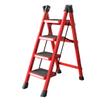 康鹏 收纳扶梯 新款加厚碳钢【红色】四步梯/个