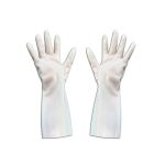 海斯迪克 HK-781 丁腈手套 耐磨防水乳胶手套 33cm白色光里M