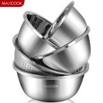 美厨（maxcook） 304不锈钢盆筛五件套 加厚大号洗菜盆 米筛味斗套装 MCWA550