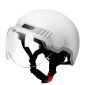 得力（deli）摩托车头盔 (白) 半盔L码 DL885081