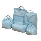 又见美物 初遇系列旅行行李箱分装收纳袋包便携防水衣服多功能收纳五件套EB5101月白蓝
