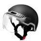 得力（deli）摩托车头盔 (黑) 半盔L码 DL885082