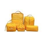又见美物 初遇系列旅行行李箱分装收纳袋包便携防水衣服多功能收纳五件套EB5101樱草黄
