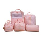 又见美物 初遇系列旅行行李箱分装收纳袋包便携防水衣服多功能收纳五件套EB5101蔷薇粉