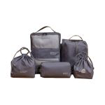 又见美物 初遇系列旅行行李箱分装收纳袋包便携防水衣服多功能收纳五件套EB5101浅莲灰
