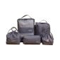又见美物 初遇系列旅行行李箱分装收纳袋包便携防水衣服多功能收纳五件套EB5101浅莲灰