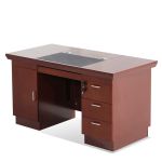 红心 办公桌职员桌经理桌单人写字台油漆实木贴皮小班台1.4米