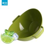 茶花（CHAHUA） 双立筛厨房洗菜篮塑料沥水篮加厚洗水果盆绿色 A35002