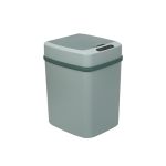 上亨（shangheng） 自动感应式智能垃圾桶电动家用带盖厨房卫生间客厅夹缝全方位踢碰 14L灰绿色【电池款·全方位感应】SHZH-LXT02