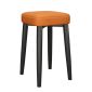 洛港 橙色科技布-全黑腿乳胶款可叠放方凳板凳餐桌圆凳创意椅子 300*300*450