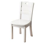 洛港 白色靠背椅餐椅家用凳子书房椅中式饭店餐厅餐桌椅 400*370*900