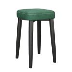洛港 绿色皮革-全黑腿乳胶款可叠放方凳板凳餐桌圆凳创意椅子 300*300*450