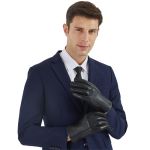 艾丝雅兰 A-F723男款奢享触屏软皮手套均码黑色