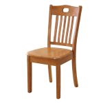 洛港 802茶色木餐椅餐厅餐桌椅靠背椅子全橡木木质凳子 410*420*900