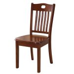 洛港 802胡桃色木餐椅餐厅餐桌椅靠背椅子全橡木木质凳子 410*420*900