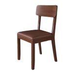 洛港 H椅胡桃棕皮木餐椅靠背椅子家用餐椅原木凳子 420*450*810