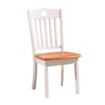 洛港 802地中海木餐椅餐厅餐桌椅靠背椅子全橡木木质凳子 410*420*900