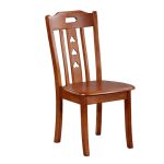 洛港 822海棠色木餐椅餐厅餐桌椅靠背椅子全橡木木质凳子 410*420*900
