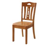 洛港 830茶色木餐椅餐厅餐桌椅靠背椅子全橡木木质凳子 410*420*900