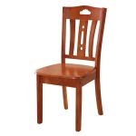 洛港 830海棠色木餐椅餐厅餐桌椅靠背椅子全橡木木质凳子 410*420*900