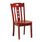 洛港 822红棕色木餐椅餐厅餐桌椅靠背椅子全橡木木质凳子 410*420*900
