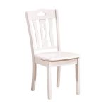 洛港 830白色木餐椅餐厅餐桌椅靠背椅子全橡木木质凳子 410*420*900