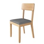 洛港 H椅原木灰皮木餐椅靠背椅子家用餐椅原木凳子 420*450*810